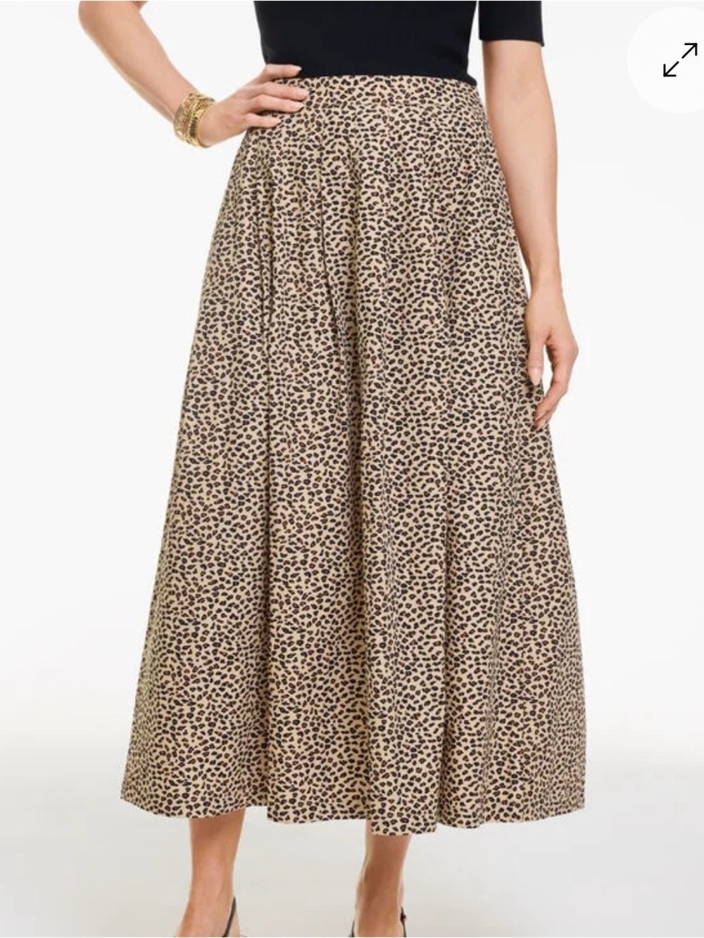 Talbots Piper Pleated Patio Skirt - Tri-Color Cheetah Print -NWT